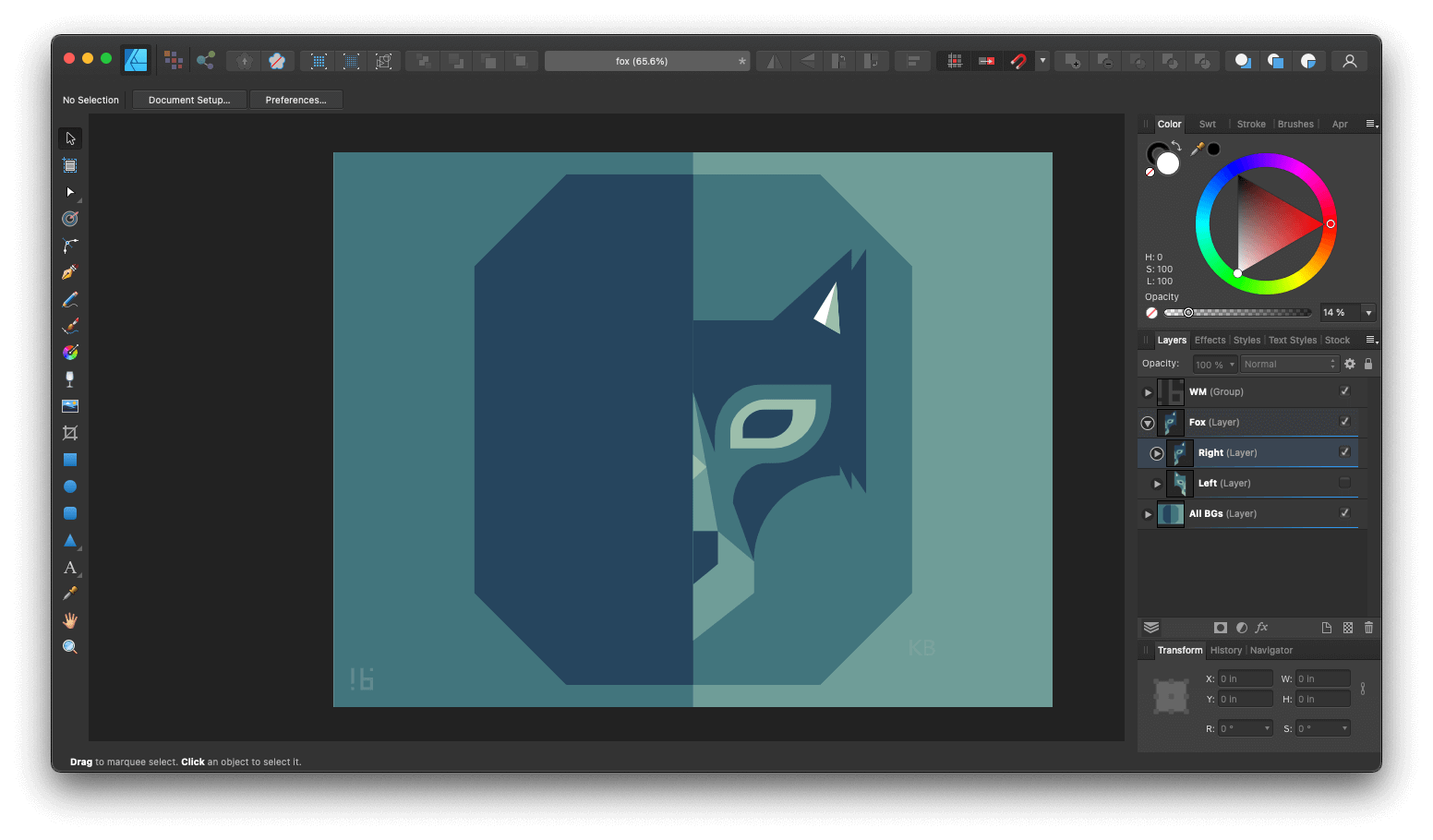 Fox in Affinity Designer