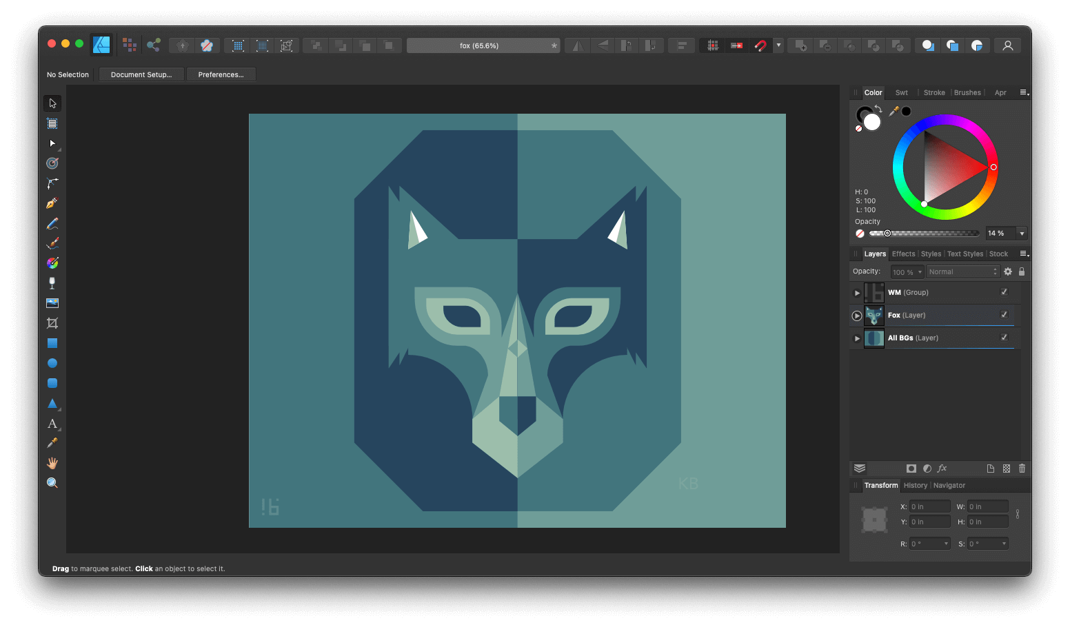 Fox in Affinity Designer