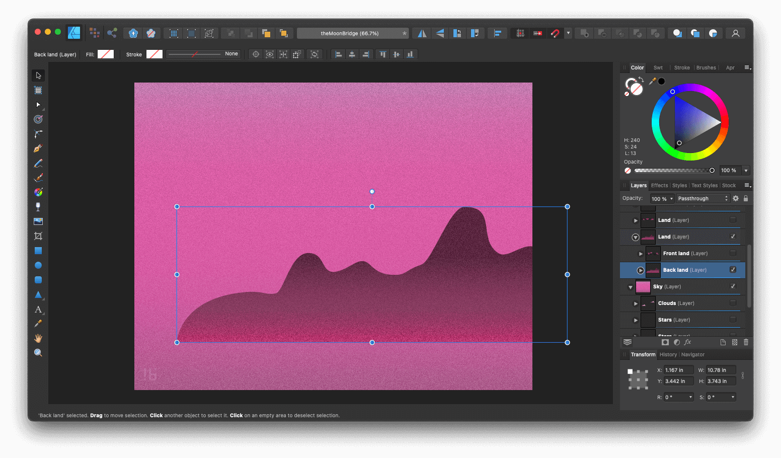 The Moon Bridge in Affinity Designer