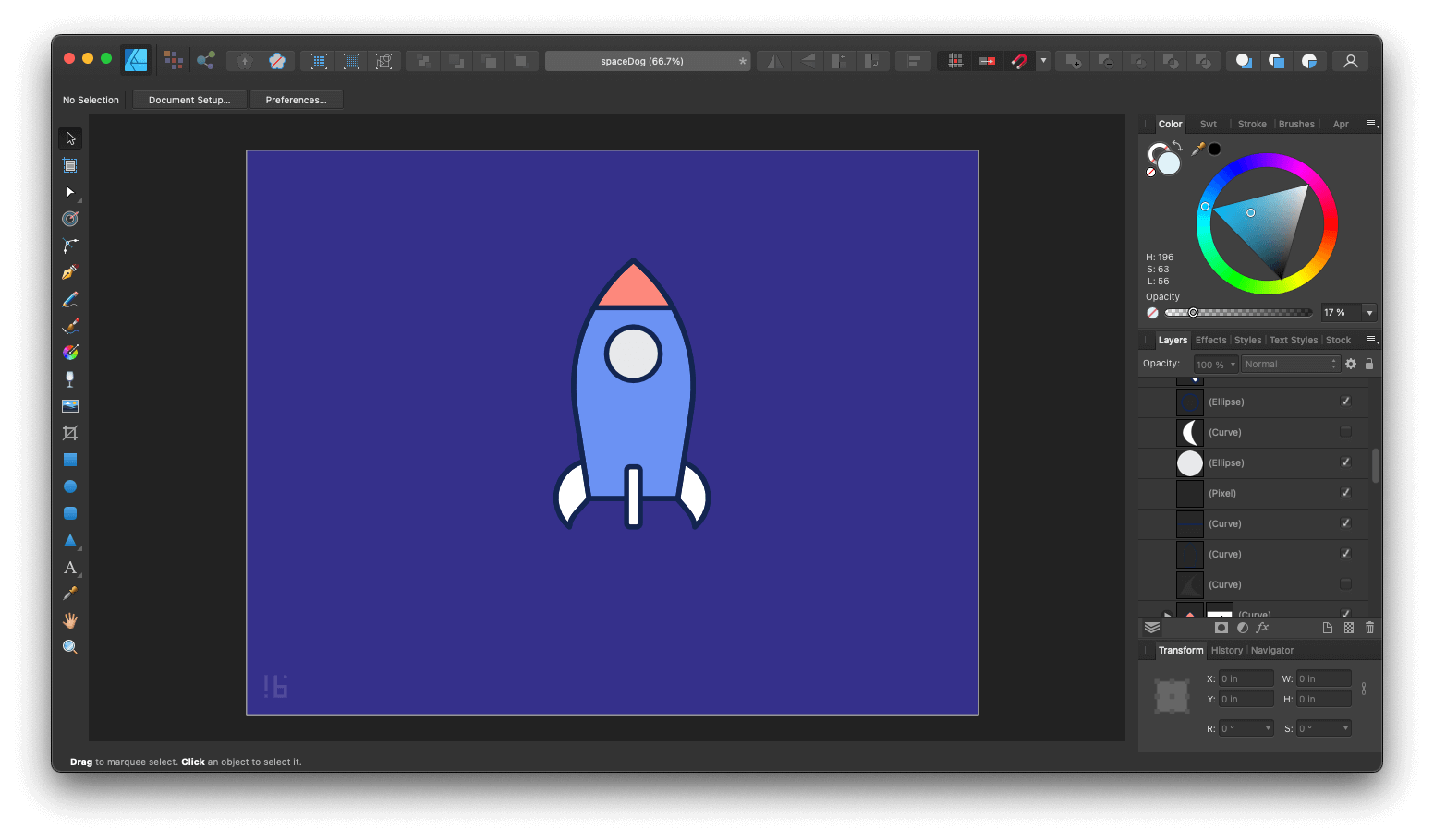 Space Dog in Affinity Designer