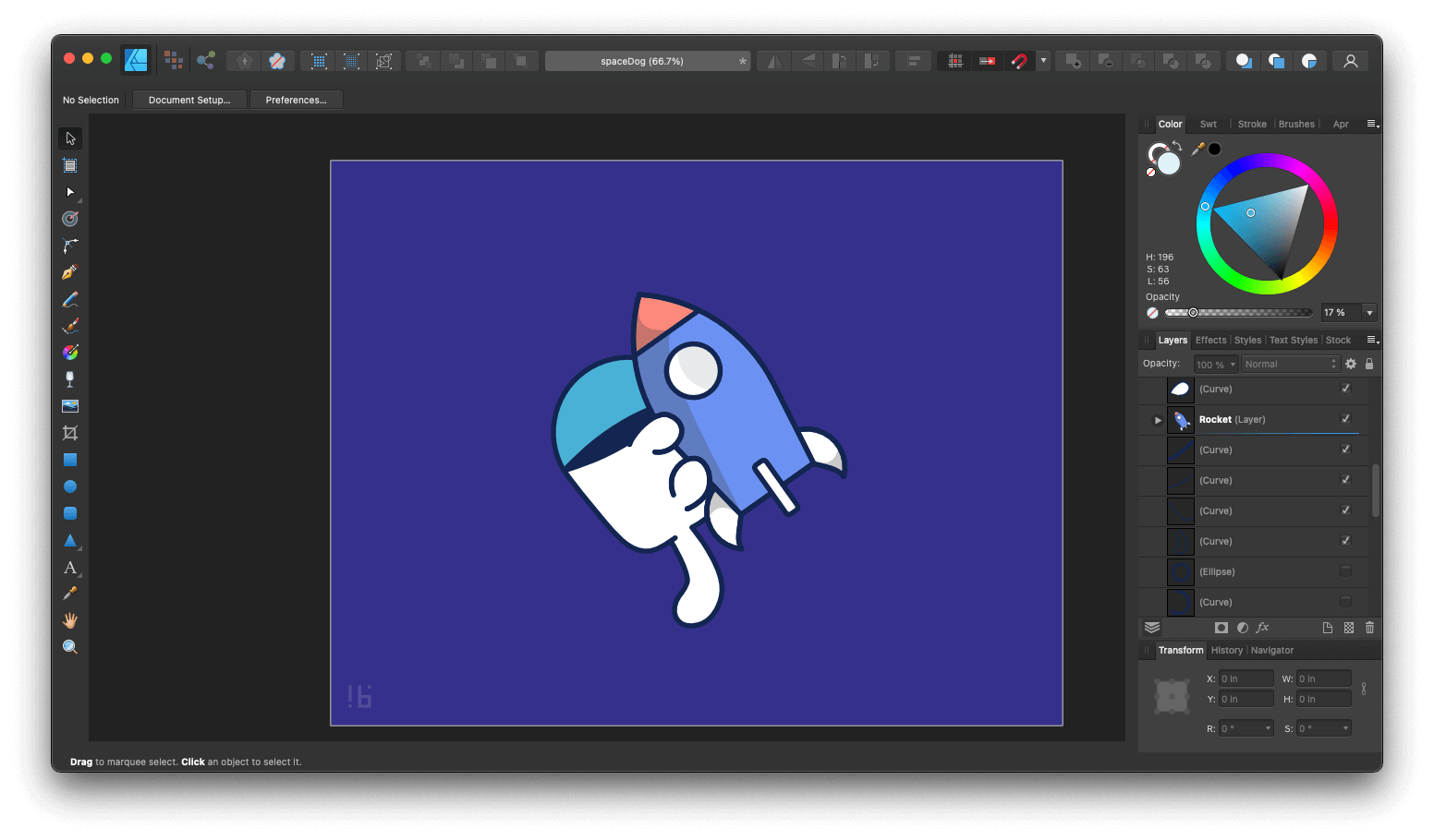 Space Dog in Affinity Designer